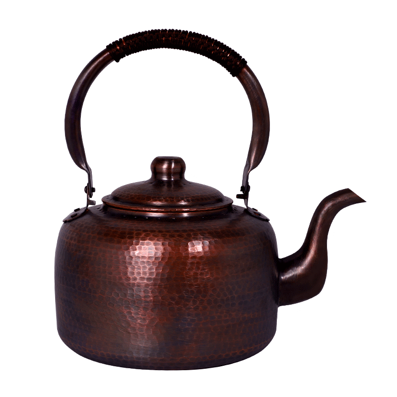 Copper Liufu copper kettle kettle old-fashioned household red copper pure handmade pure copper thickened retro large capacity 5L 3L large soup kettle hand-hammered copper original color model (gas open flame) 3L