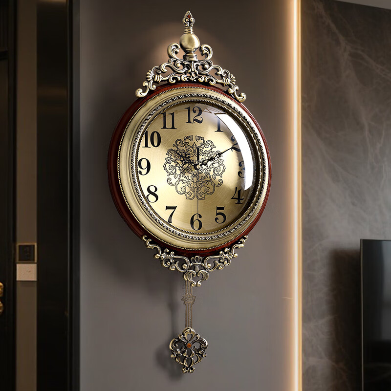 ZUNELL American retro wall clock living room 2026 new light luxury high-end wall clock French European style wall clock high-end Roman numeral style