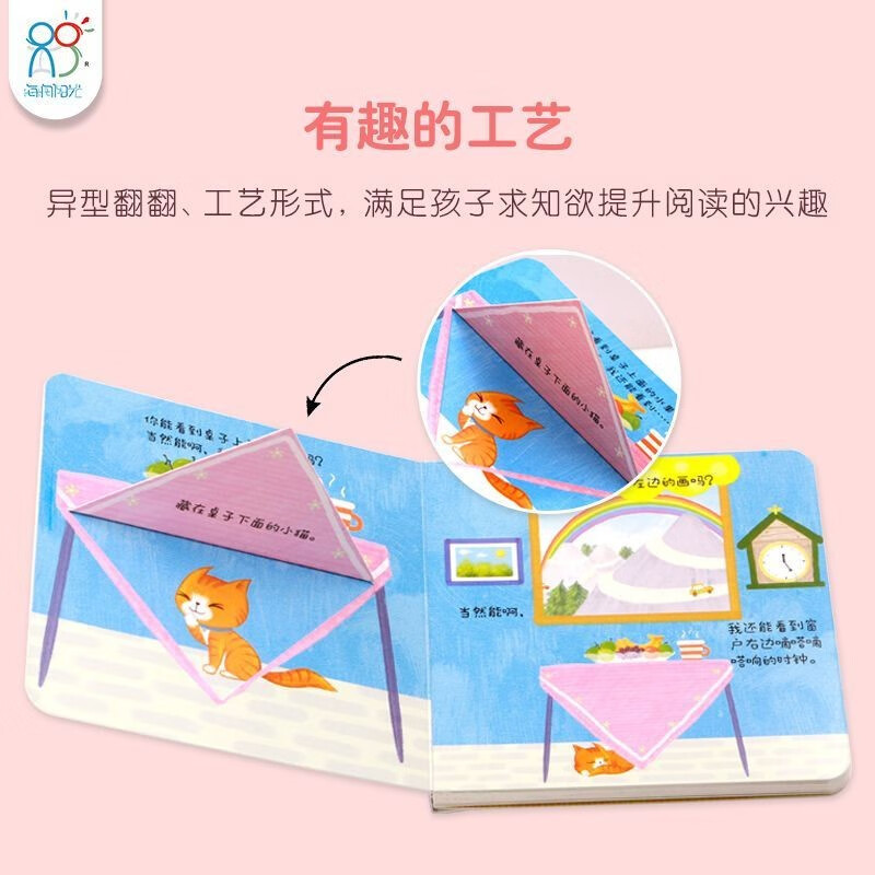 Hairun Sunshine 0-2 years old my body, take a look with your eyes, 0-3 years old baby's body cognition reveal book, children's interactive book, parent-child reading early education picture book, body cognition interactive book, science cognition enlightenment small picture book