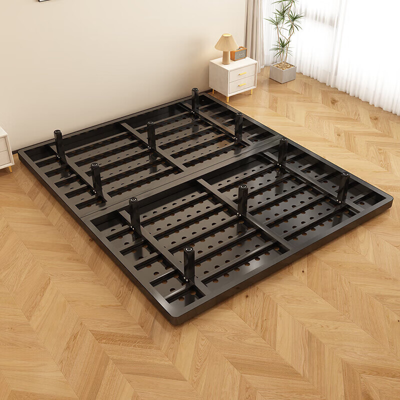 Yuanzhi Xiangya suspended bed carbon steel frame bed minimalist iron frame double bed without bedside tatami 1.5m1.8m iron suspended bed black without bedside 1.8*2 meters