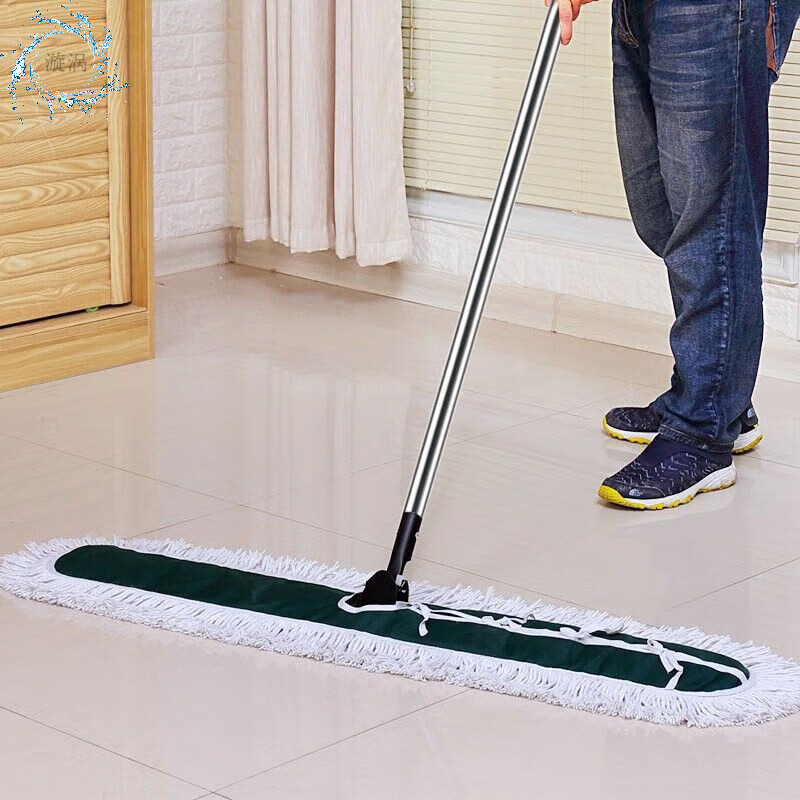 Large mop flatbed large size 120cm shop large mop flatbed row mop large dust push household one mop floor commercial factory hotel cleaning mop cloth 3 layers of cloth 90cm + 2 pieces of cloth factory