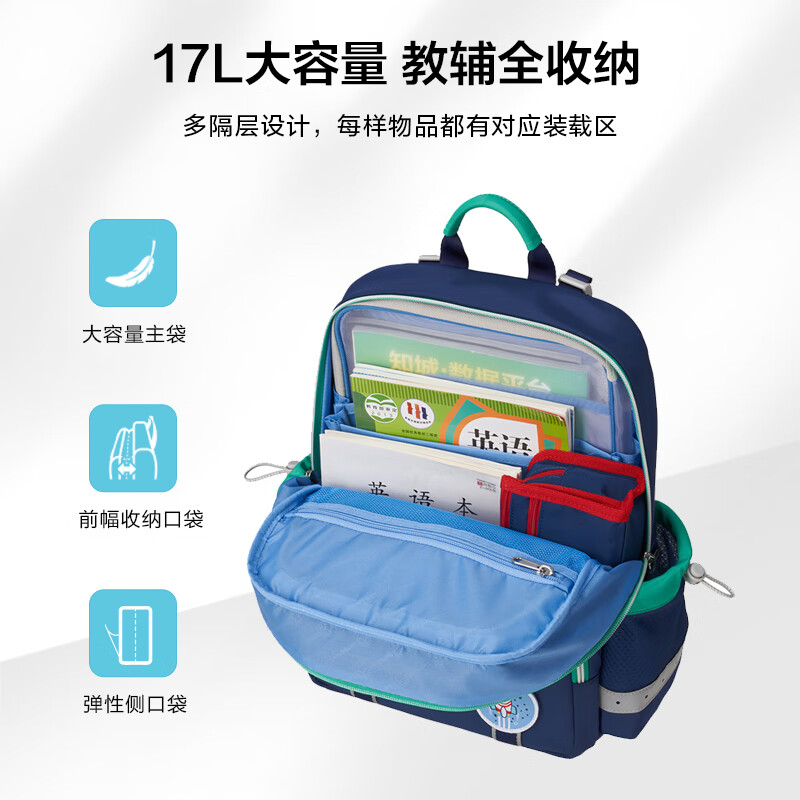 Samsonite student schoolbag new in 25 years 1-2 grade boys backpack children high-value backpack antibacterial burden reduction TU6