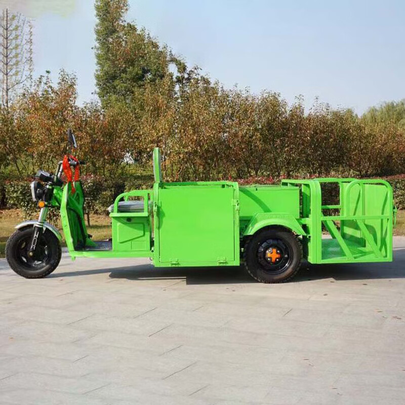 Douqianjie electric garbage truck electric three-wheeled four-bucket garbage transfer truck sanitation three-wheeled cleaning truck six-bucket flat-panel garbage transport truck outdoor trash can removal truck door panel four-bucket 60v58ah