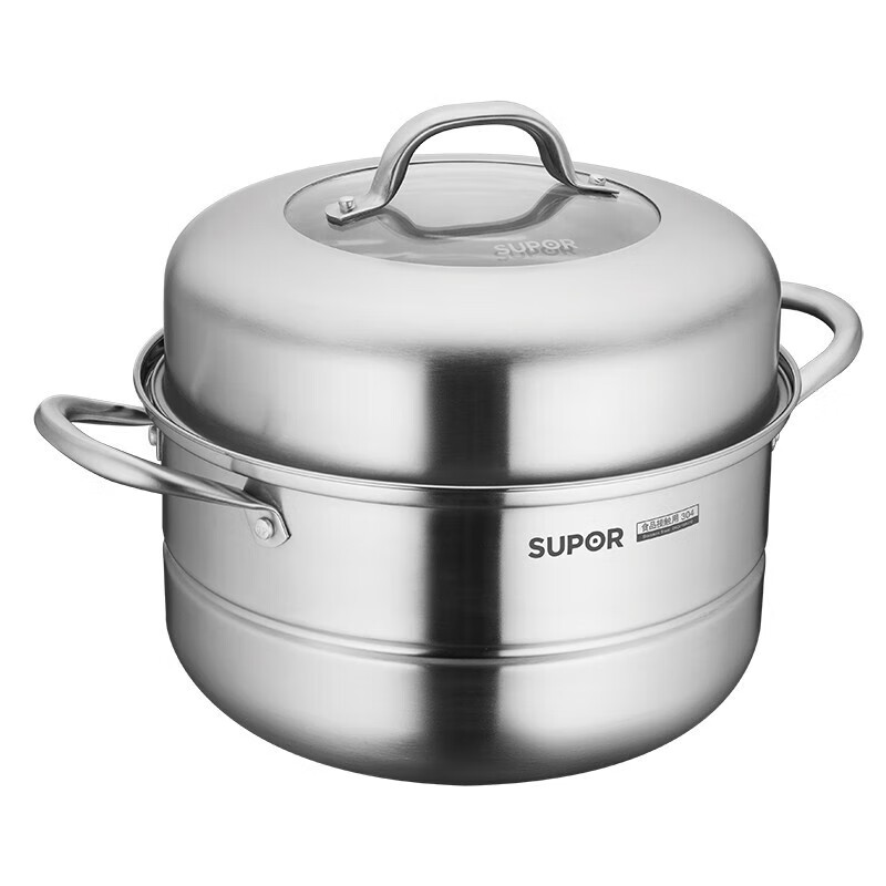 Supor's good helper stainless steel double-layer steamer household multi-layer large VZ26BS03 double-layer steamer vz26bs03 26cm