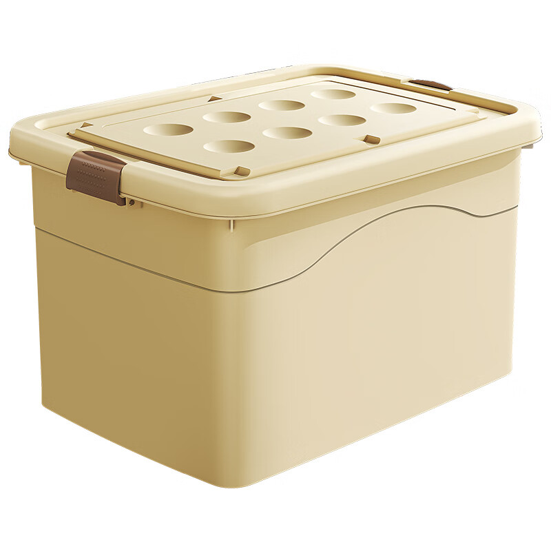 Babyview storage box extra large storage box storage box moving storage box clothing quilt toy plastic gardenia yellow/largest size 80*59*48cm 6 free pulleys