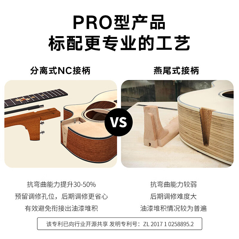 KEPMA (KEPMA) KEPMA F0PRO Maple Poetry guitar Kama surface veneer beginner advanced folk guitar with vibration F0pro-Maple Poetry wood color 41-inch acoustic