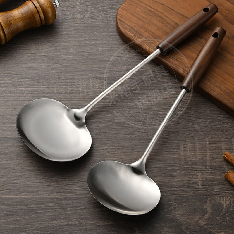 Rice helper mushroom shovel cooking shovel Guizhou cooking spoon household extended wooden handle shovel long handle cooking spoon stainless steel spatula extended handle thickened large mushroom shovel