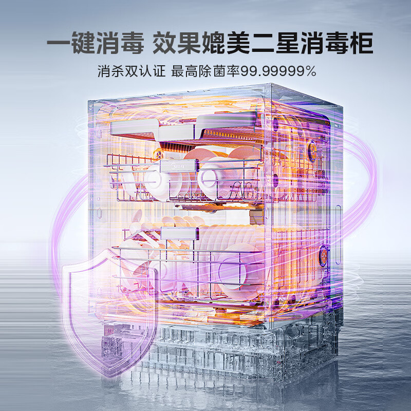 Midea Wanxiang X6S Max 18-set built-in dishwasher, universal spray arm, four-star disinfection, seven-star disinfection, one-click washing and drying, steam disinfection, same style as in stores