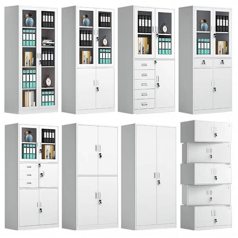 Ni Zhier filing cabinet office filing cabinet financial voucher information locker with lock steel iron cabinet short cabinet double section filing cabinet thickened version