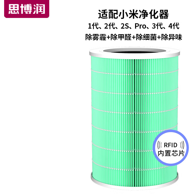 Siborun is suitable for Mijia Xiaomi air purifier filter element 1st generation/2nd generation/3rd generation/2s/Pro/4th generation/5th generation filter element to remove haze, aldehyde, odor and bacteria.