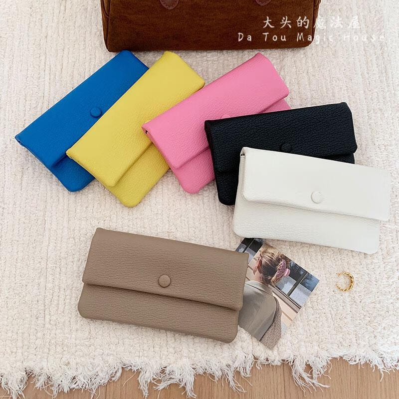 Dadong Korean version long women's wallet clutch bag multi-functional fashion new lychee pattern women's wallet mobile phone bag apricot color