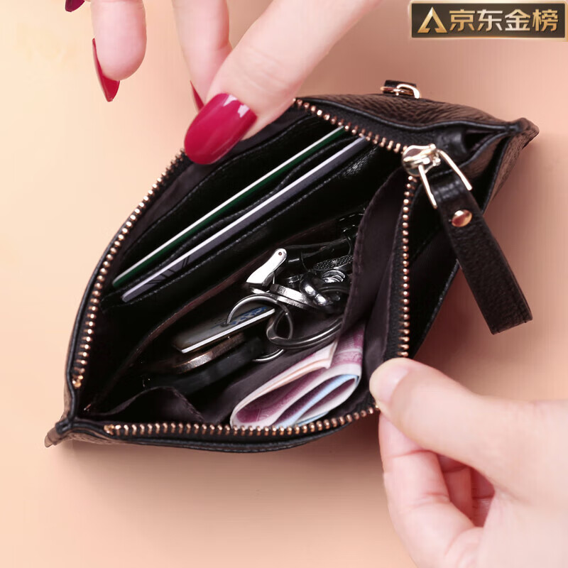 GUIG Germany imported quality genuine leather coin purse coin clutch for women 2025 new trendy first layer cowhide zipper wallet light blue