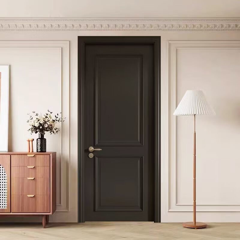 Solid wood door bedroom door French cream style all solid wood composite paint door interior door set door room door customization solid wood composite paint door B