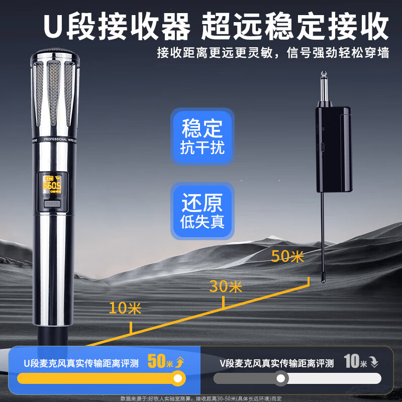 Good Shepherd Microphone Wireless Microphone Home KTV Singing Stage Hosting Conference Speech Outdoor K Song TV Speaker Amplifier Audio Anti-Howling Metal Charging Professional Universal Universal