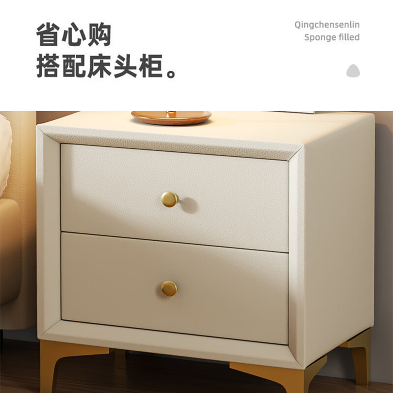 Cream style bear leather bed small apartment second bedroom single bed 1.5 meters children's bed boy girl princess bed new style bed + 20cm spring brown cushion free installation 1200mm*2000mm frame structure