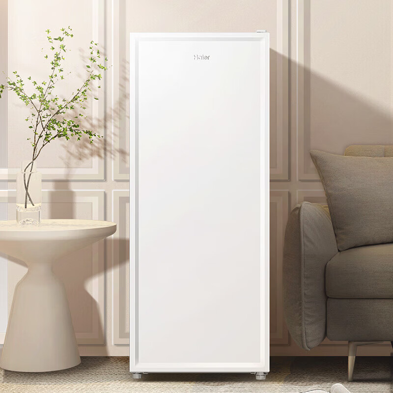 Haier freezer household vertical new level energy-saving drawer-type small freezer deep-freezing quick-frozen seafood freezer refrigerated small freezer 211 liters + even cooling and micro-frost + five-layer storage + large freezing power