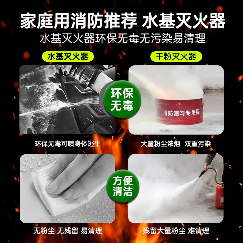 Honghu water-based fire extinguisher 3L commercial acceptance vehicle-mounted national fire protection 3c certification Jingdong self-operated household commercial type