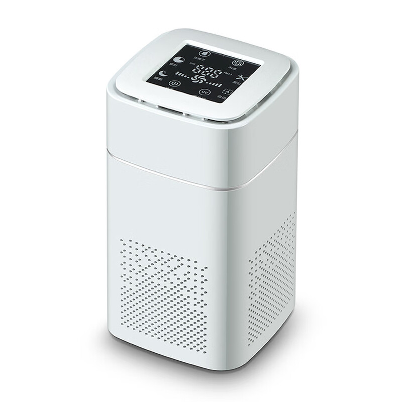 Desktop home countertop air purifier office smoke dust odor removal negative ion digital display purifier formaldehyde removal full English version