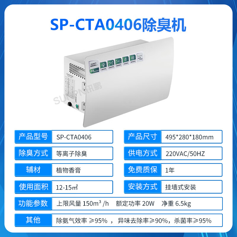 SUNPN Xunpeng public toilet wall-mounted air purifier and aromatic device public toilet plasma intelligent environmental protection deodorizing and sterilizing machine toilet fresh air system toilet automatic air filter plasma deodorizing machine-SP-CTA0406