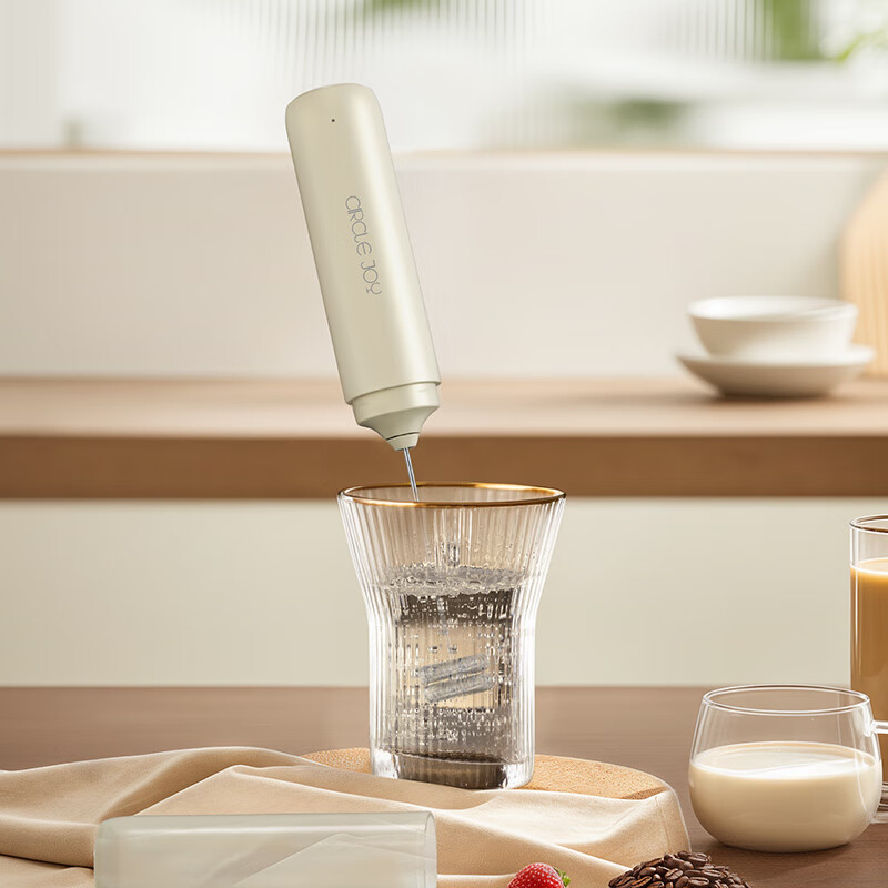 Circle Joy Electric Milk Frother Coffee Milk Frother Storage Household Milk Frother Rechargeable Mini Blender