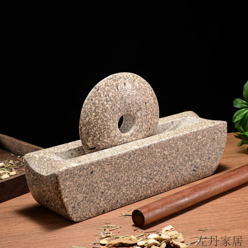 Chuangjingyi selected medicine grinder, tablets, manual grinder, medical stone grinder, Chinese medicine grinder, medicine grinding groove, medicine ship, stone medicine twist, fine polished medical stone roller, diameter 60 cm (