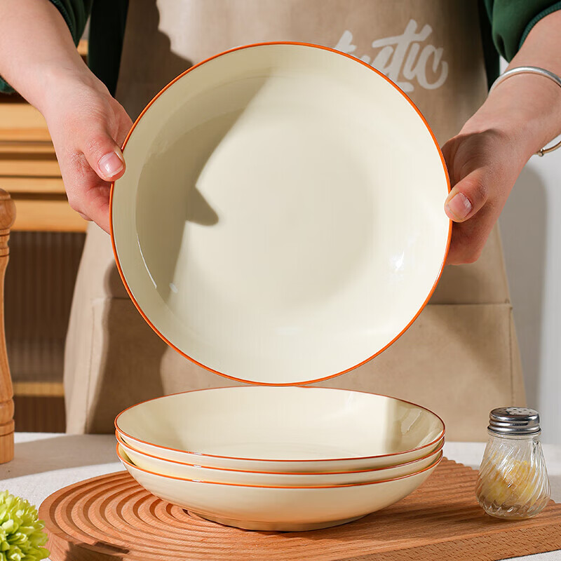 Underglaze color cream tea card tableware set rice bowl dish plate ceramic tableware cream tea card 16-piece set (4 bowls, 4 plates, 4 spoons, 4 chopsticks)