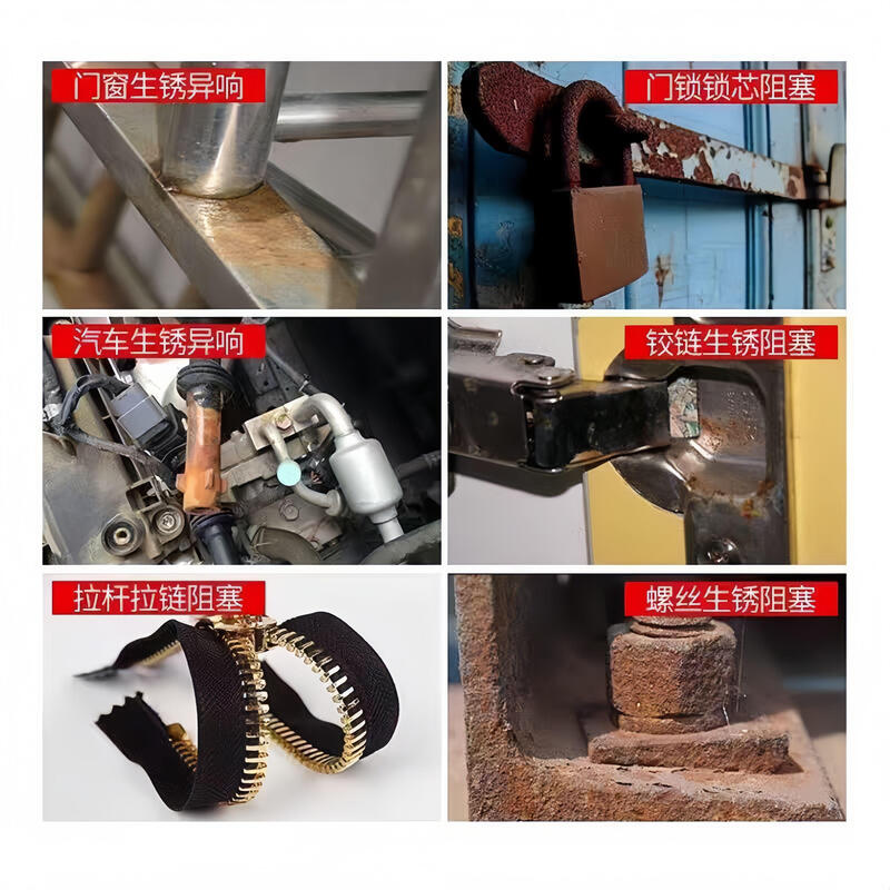 Zongchen Rust Remover Metal Quick Cleaning Powerful Anti-rust and Rust Removal Iron Door Shaft Hinge Noise Lubrication Loose Screws Zongchen Rust Remover 1 Bottle 450ml Comes with Sandpaper + Comes with Spray