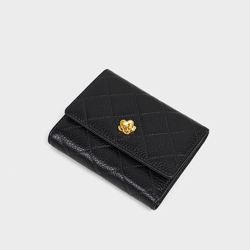 YUYULA cowhide short women's wallet student folding mini coin purse multi-card slot multi-functional wallet light luxury clutch bag
