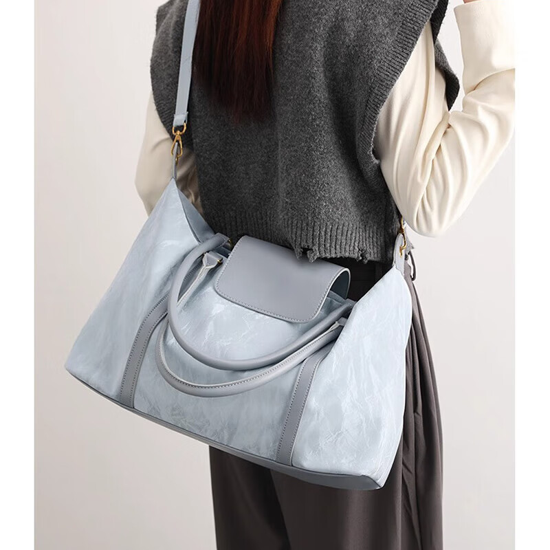 Xingxi large-capacity short-distance travel bag women's shoulder cross-body business trip luggage bag fitness handbag bag maternity bag storage bag blue