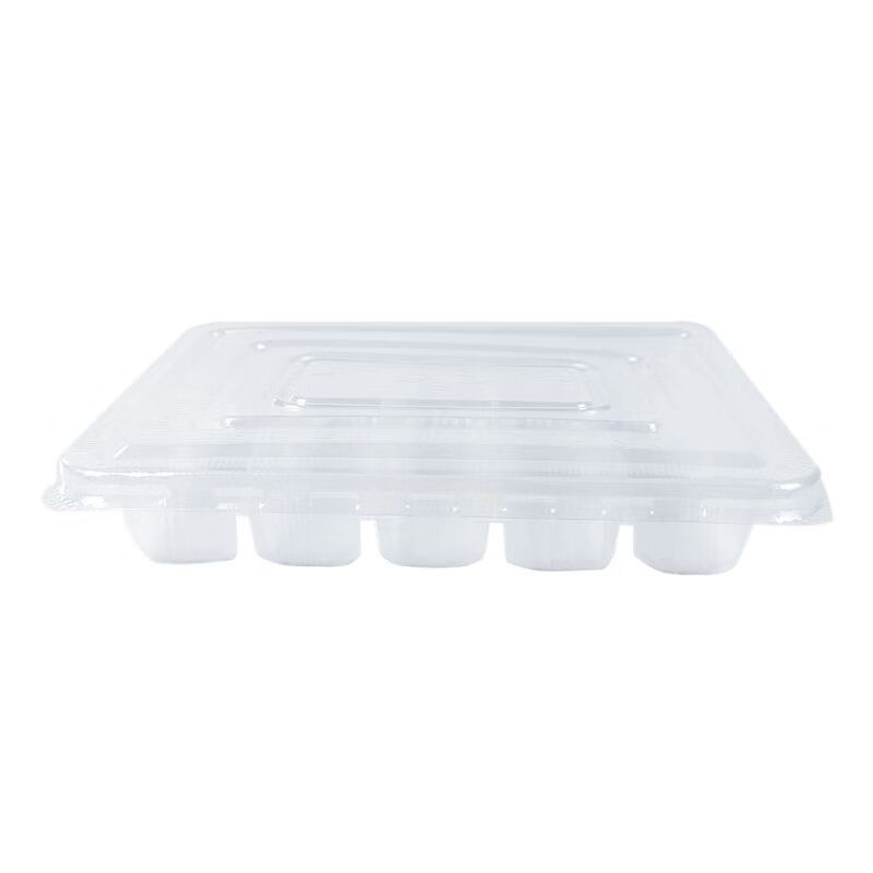 Chaosihui Wonton Dumpling Box Special Compartment Refrigerator Storage Box Dumpling Box Disposable Takeaway Commercial 20-Gate Green and White Dumpling Box with Cover 50 Sets