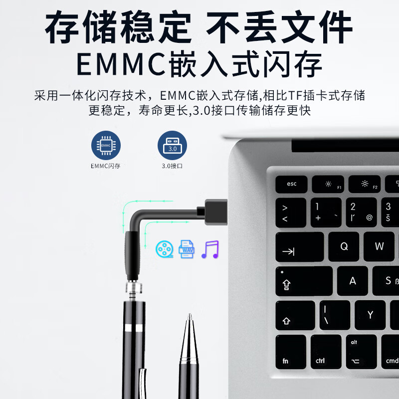 JNN Recorder X90 16G Smart Recorder Pen Shape Professional HD Noise Reduction Free Speech to Text Learning and Training Business Meeting Interview Shorthand Black