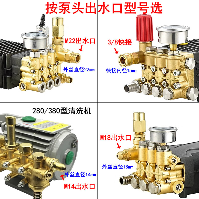 Household sewer pipe dredging pipe cleaning and decontamination high-pressure pipe water rat head connected to car washing machine unblocking and cleaning artifact M22 double-layer bold household six-piece set 10 meters