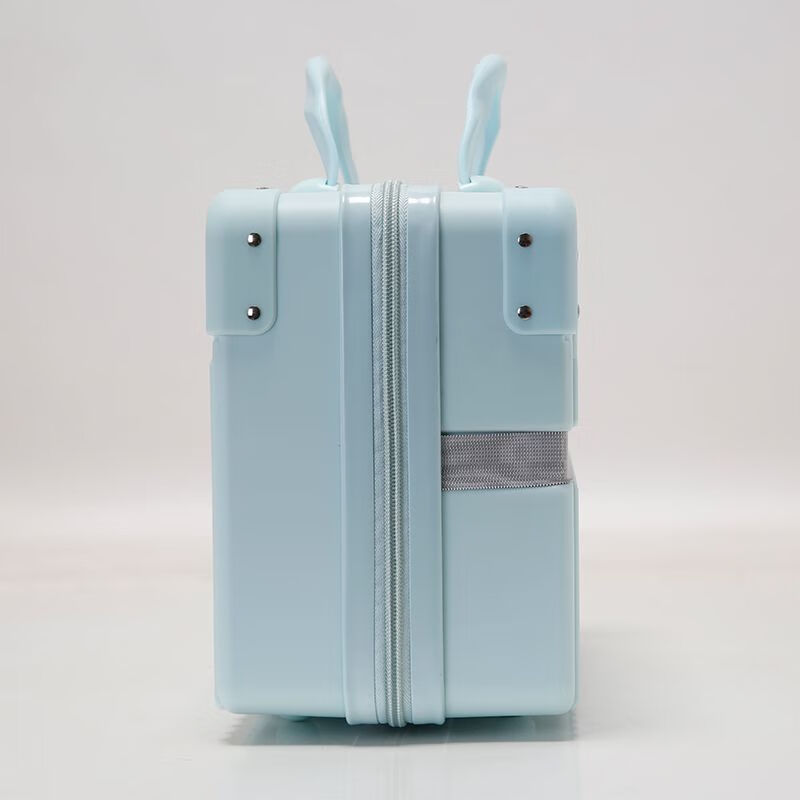 War rudder multifunctional suitcase makeup box beauty storage box small size suitcase lightweight Christmas boarding box gift box 14-inch double corner reinforced version (Sakura pink)