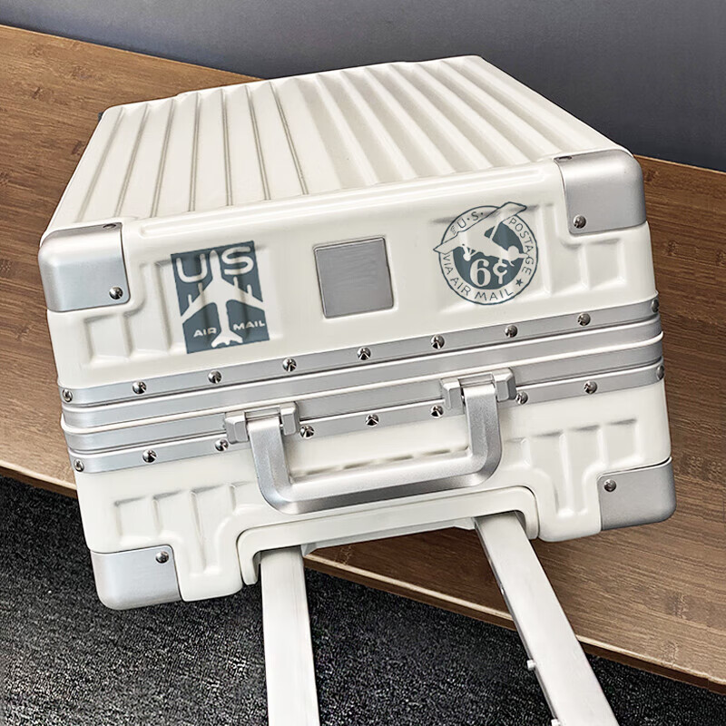 Diston Paul's high-looking aluminum frame suitcase, student trolley case, scratch-resistant and wear-resistant suitcase, sturdy and durable password box boarding case, twilight gray hard case, scratch-resistant and wear-resistant material + damaged replacement, 20-inch small boarding suitcase, free of charge