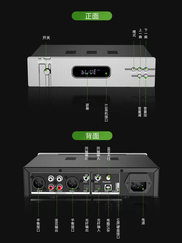 Quanxiang AC3 fever hifi lossless AC audio decoder USB digital player Bluetooth APP AC3 upgrade 9039q2m version