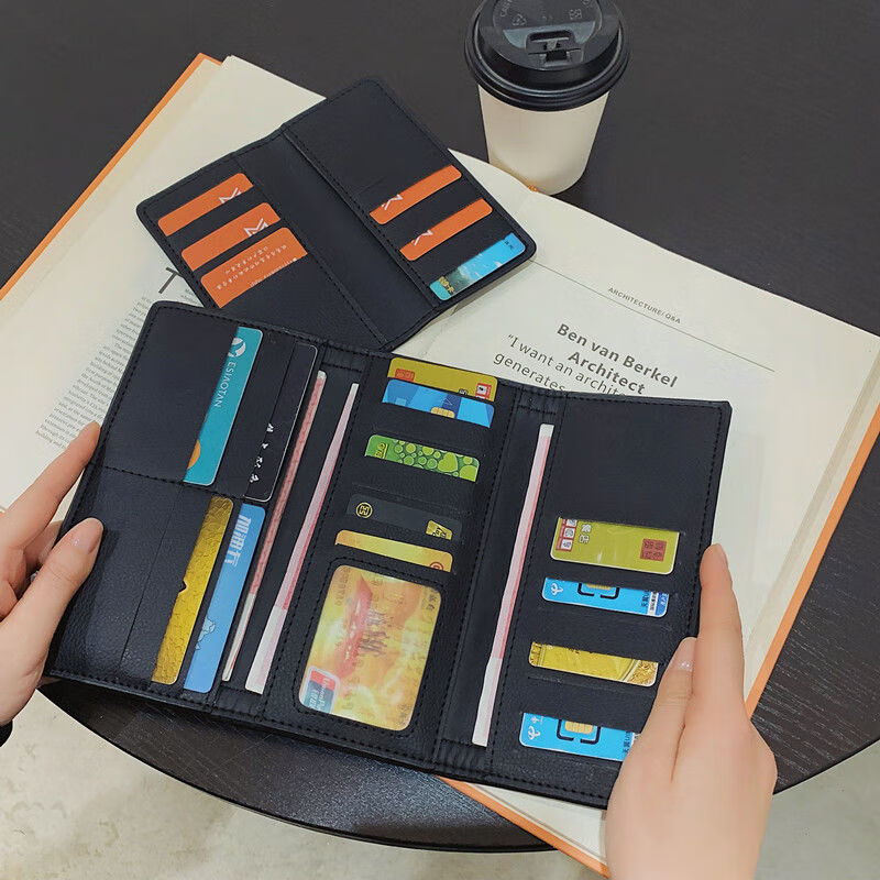 Kangaroo wallet women's short 2025 new Internet celebrity retro rhombus simple light luxury coin purse folding long wallet short black