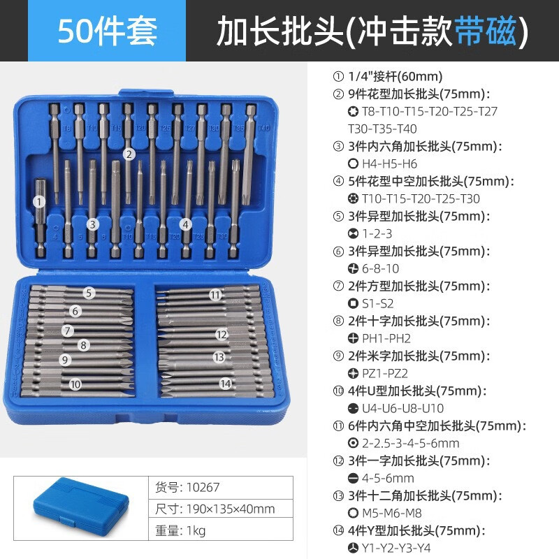 Chengyang electric screwdriver bit set screwdriver bit special-shaped screwdriver set one-word cross hexagonal triangle