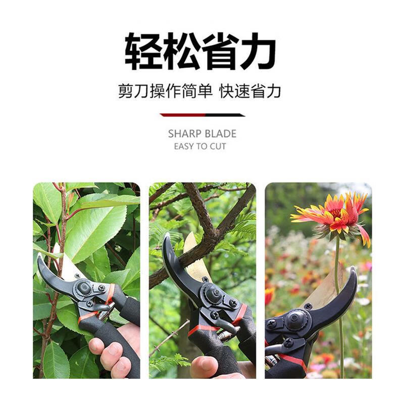 JCZS German brand garden scissors, special scissors for cutting branches, pruning shears, fruit tree shears, gardening scissors, black King Kong, 6th generation SK5 steel blade, rubber handle