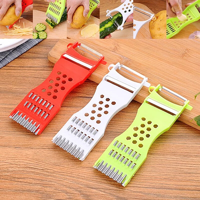 Peeler, grating and peeling, household multifunctional peeling knife, special tool for potato shredding, universal shredding, kitchen peeling, 4 pack, random colors