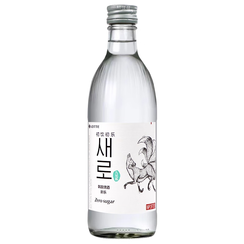 Xinle Nine-Tailed Fox Sugar-Free Soju Original 375ml*1 bottle 16% imported from South Korea for New Year's Eve celebrations
