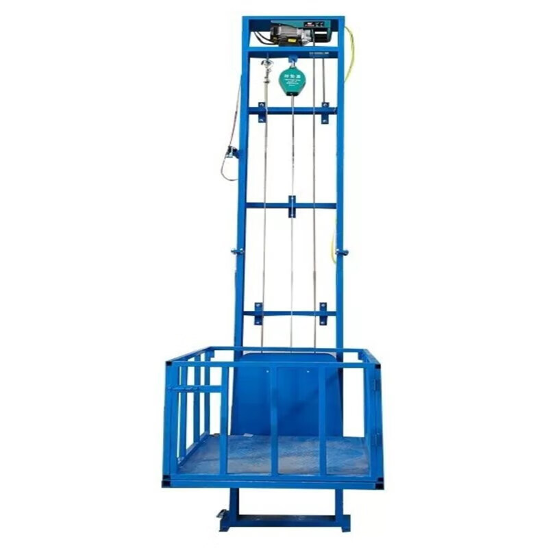 He Jiangong Small Freight Elevator Electric Hydraulic Lift Elevator Lifting Platform Home Warehouse Easy to Load and Unload Weighted and Thickened Version Rise 5 Meters Loading 500 Kg