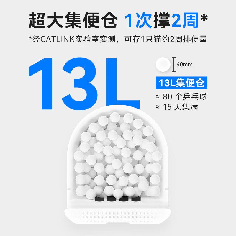 CATLINK fully automatic cat litter box, smart cat toilet deodorizer, 5G non-dropout visual Ultra, extra large electric poop shovel