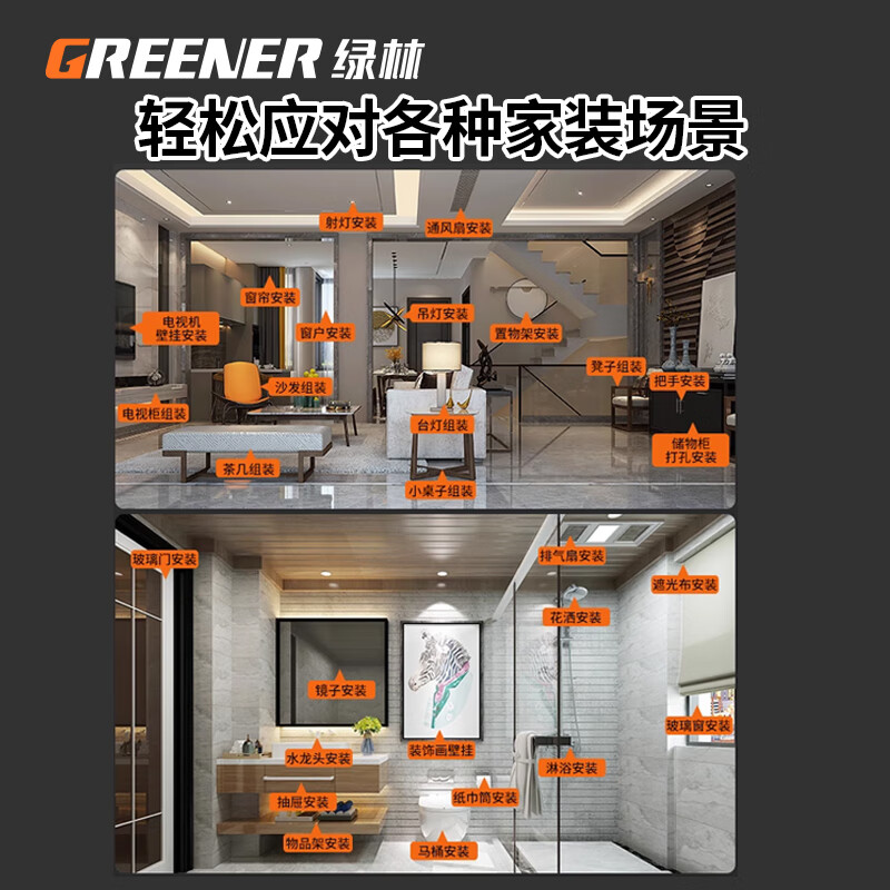 Green Forest Household Tool Set Multifunctional Toolbox Electrician Repair Combination Hardware Complete Family Complete Set Practical 22-piece Set Home Decoration Selection