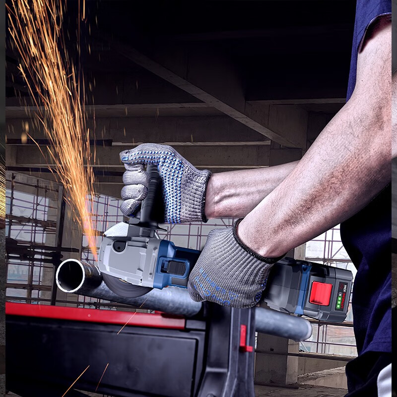 Dongcheng Brushless Rechargeable Angle Grinder Lithium Electric Grinder Multifunctional Cutting and Polishing Hand Grinder 630W 4.0Ah_One Battery, One Charge A