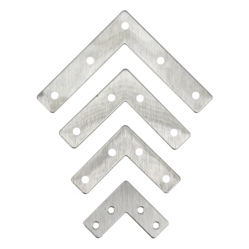 Masfor thickened stainless steel corner code thickened right-angle corner code fixed bracket round edge L-shaped 60*60mm (10 pieces)
