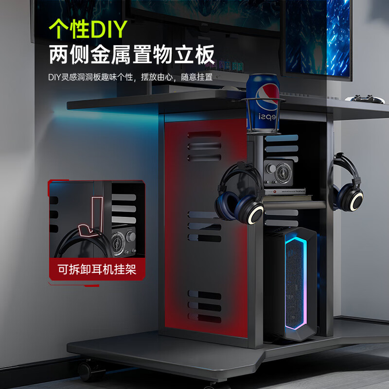 Zuoyin solid wood desktop computer desk notebook e-sports table small movable small table dormitory home bedroom bedside table Jingcang straight hair obsidian black 80*60*75cm