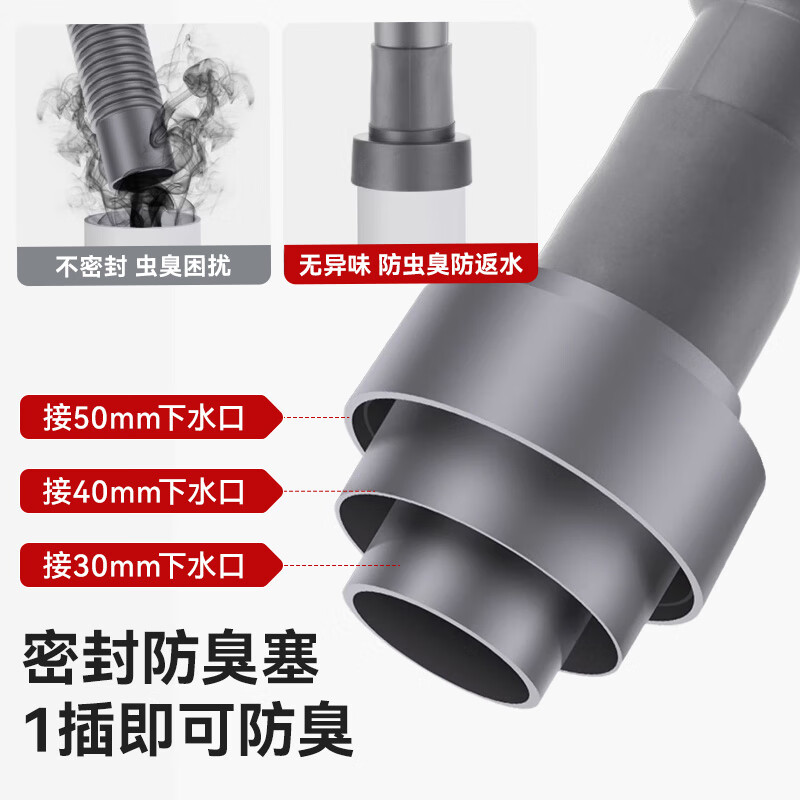 Dezhong kitchen drain pipe, extended sink drain pipe, hot-resistant sink drain hose, 1.6m sink drain pipe D9