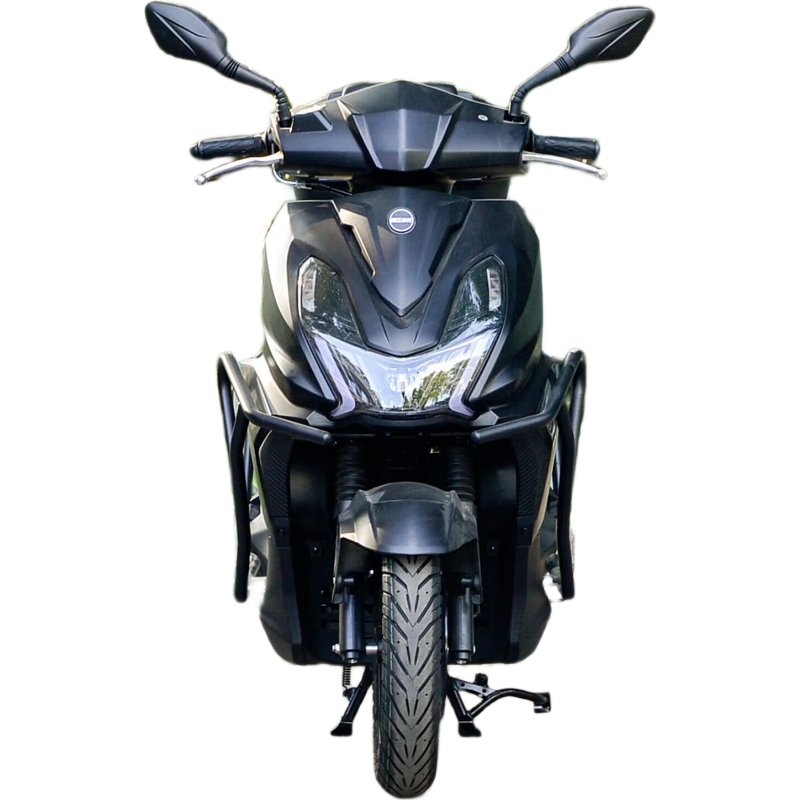 Qianjiang TAN150+ fuel motorcycle, cool pedals, fuel-saving takeaway truck, bumper + trunk, starry night black