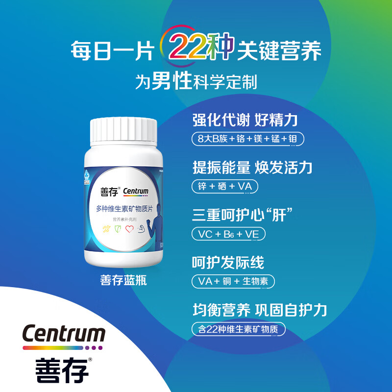 Sencun Men's Multivitamin B Complex Zinc Selenium Multivitamin DCE Calcium Iron Magnesium Biotin B2B6B12 80 capsules