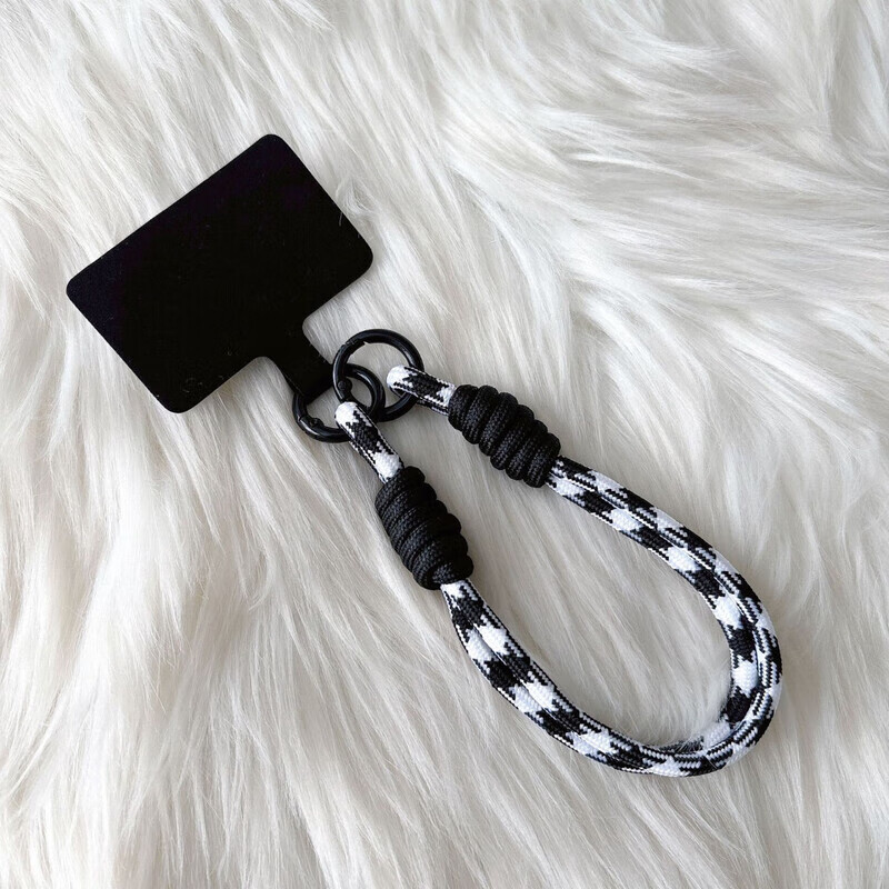 Gang Shell Yuanqi Dopamine Mobile Phone Lanyard Wrist Hanging New Solid Color Explosive Model Anti-Lost Multi-Function Anti-fall Simple Explosive Model Fashionable Versatile Short Double Buckle Suspender All-Purpose Versatile All-purpose Hand Strap New Year Red Double Ring Rainbow Double Buckle Design